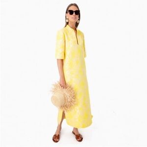 Tuckernuck Women's Yellow/Pink Jacquard Culebra Tunic‎ Caftan Dress XS
